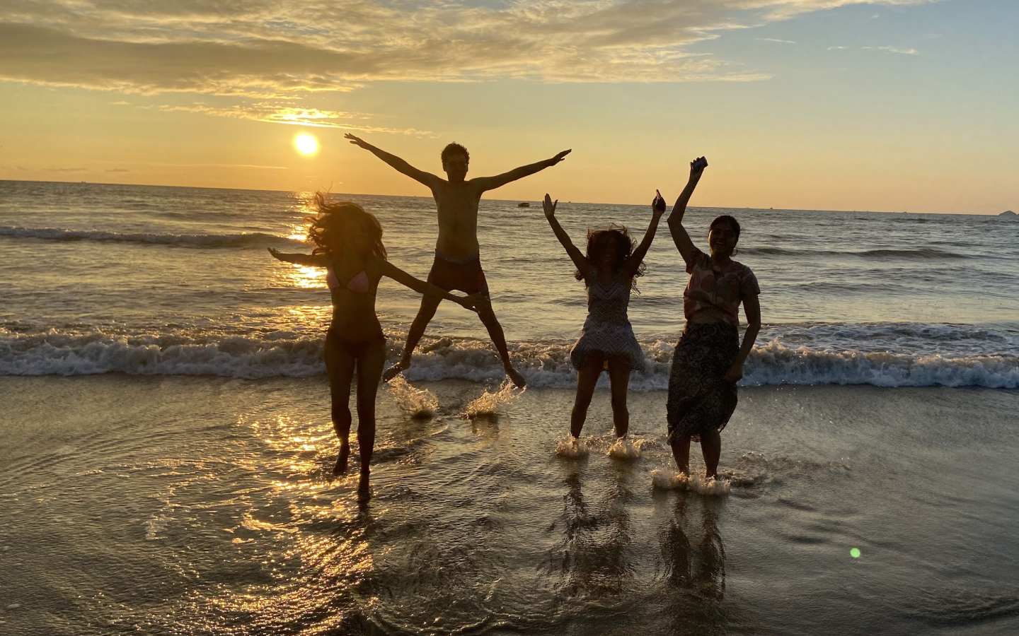 4 people at the beach