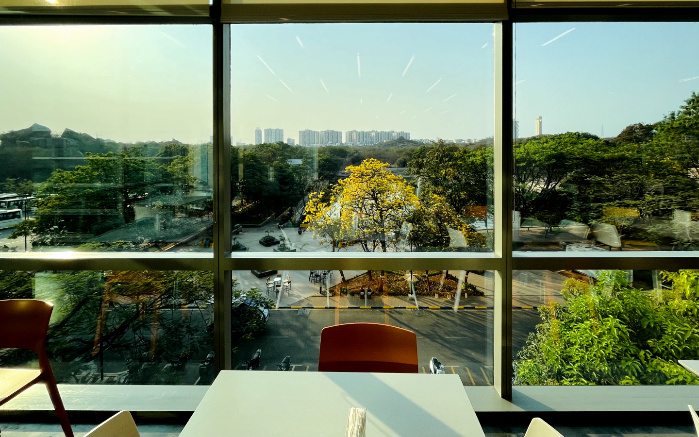 Having lunch at the Building 3 Cafeteria at Microsoft Hyderabad