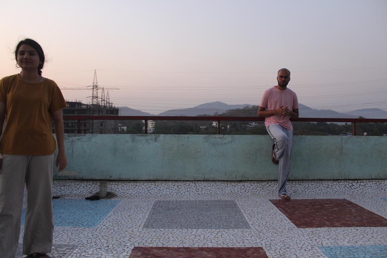 Rishi and Niharika on the Hostel 12 terrace