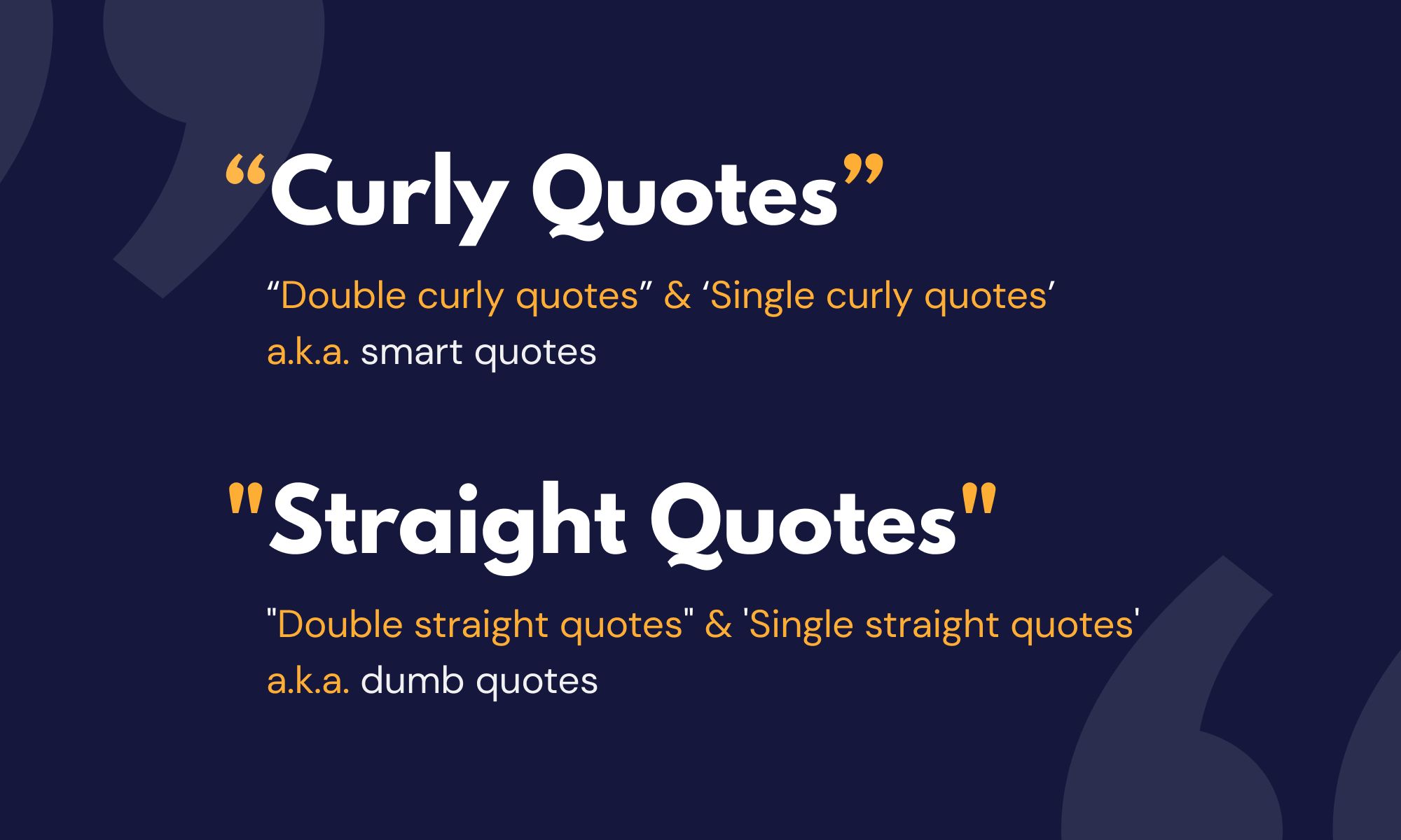 Straight and curly quotes